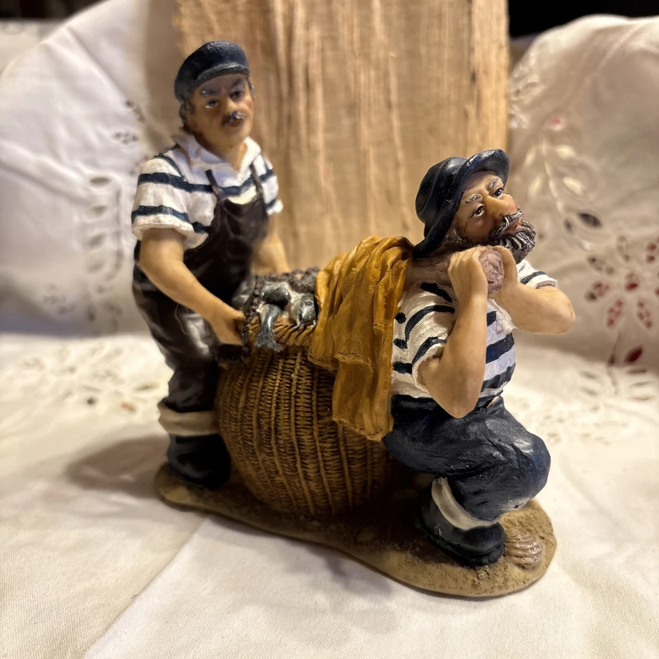 2 Paar Fischer, Figur, Seemann, Hafenarbeiter Fisch - Bild 3 von 4