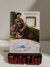2017/18 DJ Wilson Panini Immaculate Patch Rookie Card Auto 90/99 Bucks 
