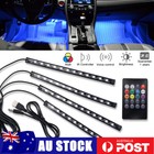4X 48LED RGB Car Interior Footwell LED Strip Lights Music USB Remote Control 5V