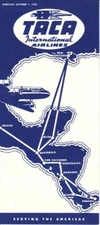 TACA International Airlines timetable 1953/10/01