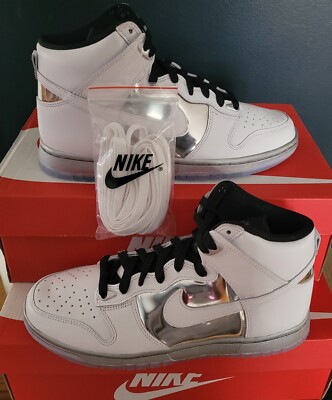 NEW AUTHENTIC NIKE WOMEN'S DUNK HIGH SE ''CHROME'' US 8.5