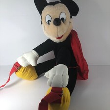 Vintage Disney Mickey Mouse 15 Back Pack Stuffed Plush Adjustable Straps