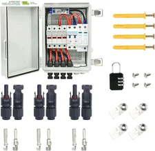 Solar Combiner Box + 12 Pairs Solar Connectors