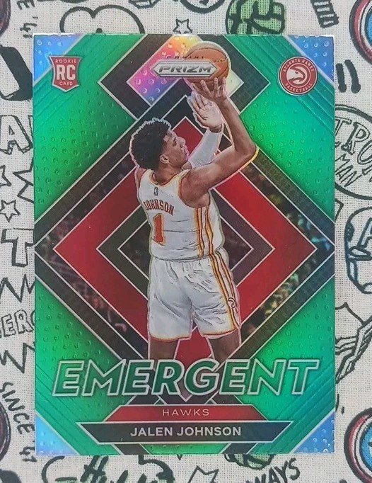 2021-22 Prizm Emergent Green Jalen Johnson RC #18 Hawks