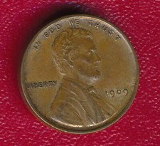 1909 LINCOLN WHEAT CENT  CHOICE ABOUT UNCIRCULATED  FREE SHIPPING 