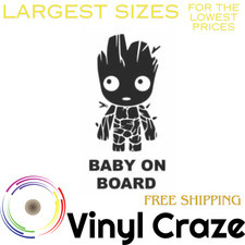 Baby on Board Guardians of Galaxy Baby Groot ANY Color Vinyl Decal STICKER