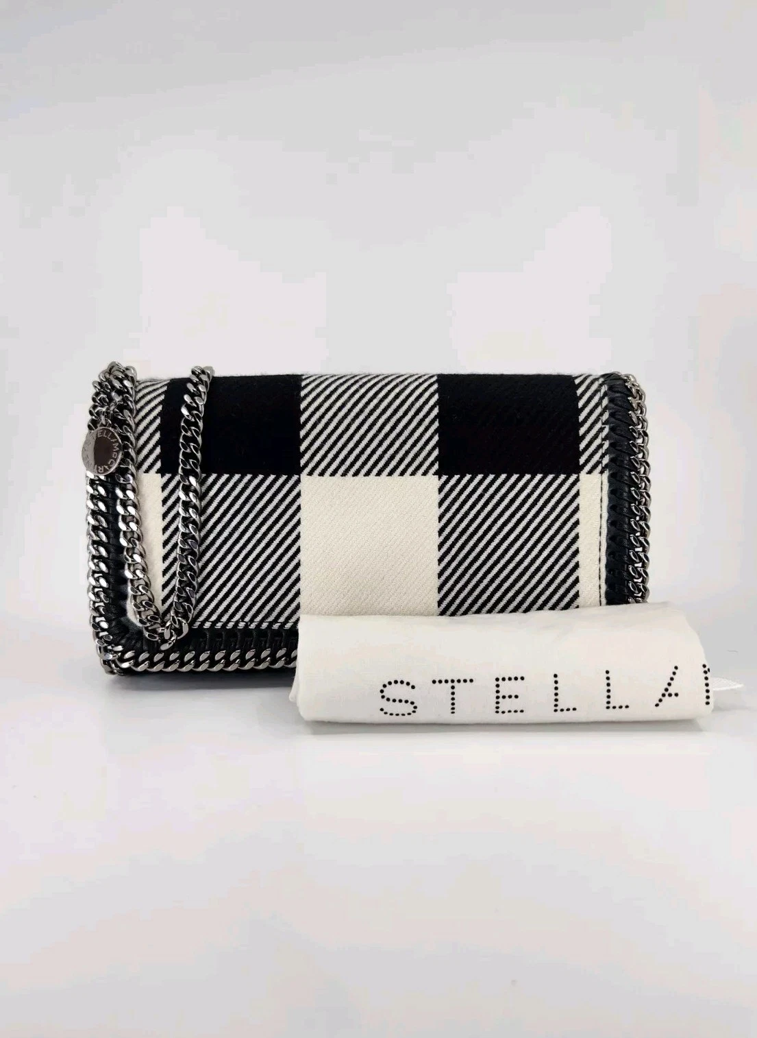 Stella McCartney — Stella McCartney Falabella Plaid Tartan Flap Crossbody Clutch Bag Chain NWOT