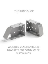 Wood Venetian Blind 50mm Slat Fixing Brackets Grey - Pair - 47mm x 65mm