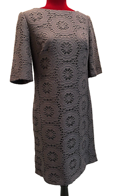 Adrianna Papell Dark Grey/Lace/Embroidered/Boat neck/Sheath Style Dress  Size 8 | eBay