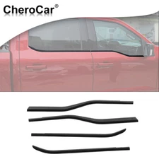 4x Black Car Window Bottom Sill Trim Decor Cover Strips For Ford F-150 2021+