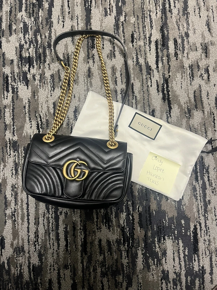 Gucci GG Marmont Leather Shoulder Bag Black