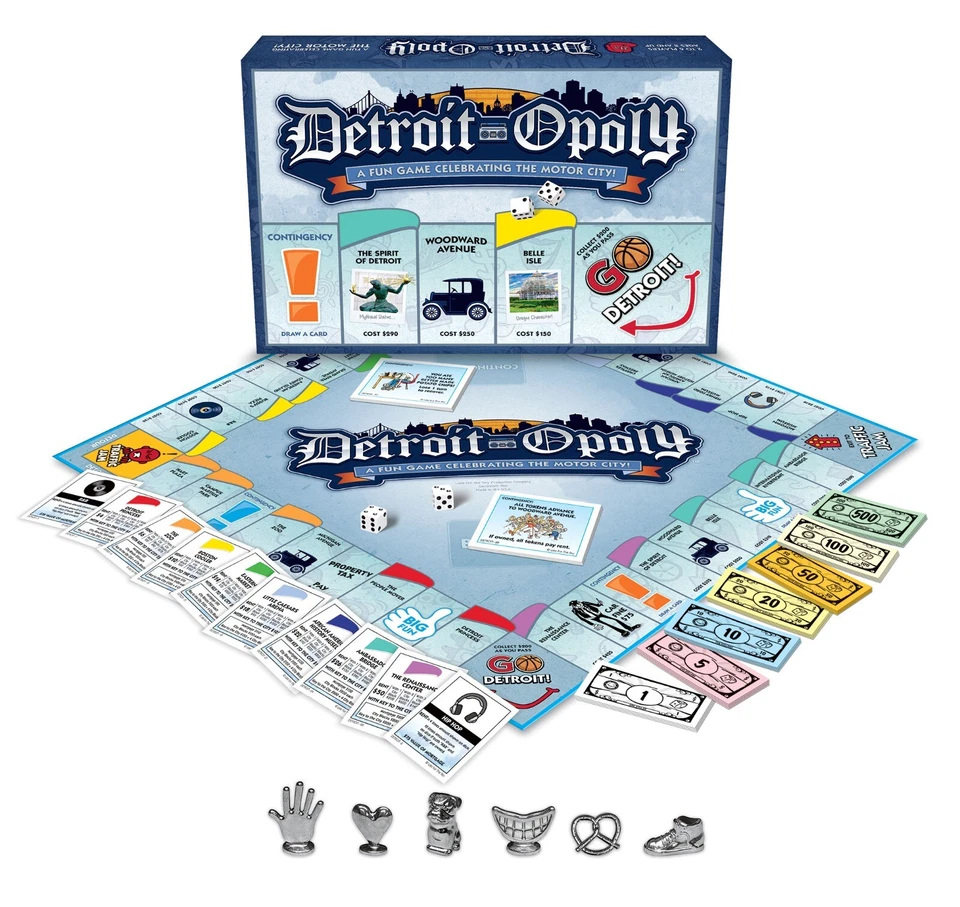 LIMITED EDITION DETROIT-OPOLY FAMILY BOARD GAME DETROIT MONOPOLY GAME NIGHT - Image 2 of 3