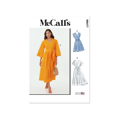 McCalls Schnittmuster M8477 - Kleid - durchgehend geknöpft - mit V-Ausschnitt