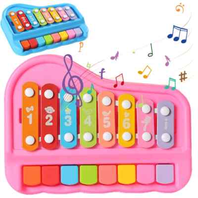 2in1 Music instruments 8-note Xylophone Piano Parish Music Play Educational Game