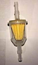Dual Hose Barbs 1/4" & 5/16" ID Fuel Filter 30 Micron. Made in USA