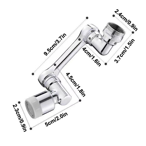 1080° Flexible Arm Faucet Extender With Swivel Aerator Spray Nozzle - Picture 2 of 9