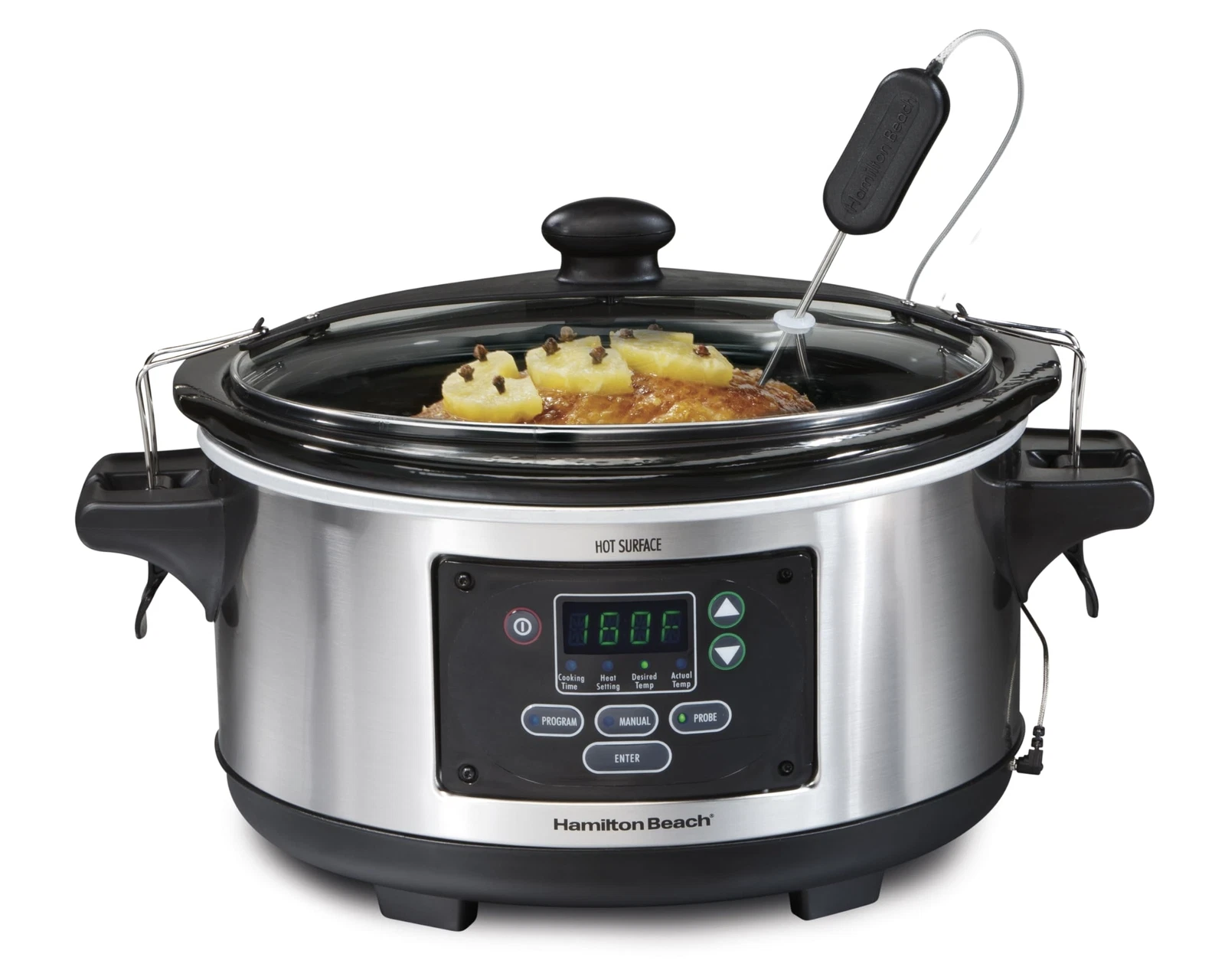 Hamilton Beach Portable 6 Quart Set & Forget Slow Cooker Stainless Steel