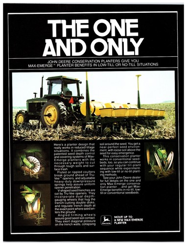 1980s John Deere Max-Emerge Conservation Planters - Original Print Advertisement