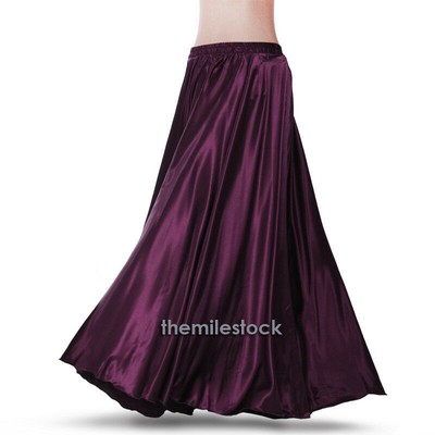 TMS Deep Purple Satin Full Circle Rock Bauchtanz Tribal Jupe Rock Flamenco