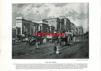 Hyde Park Corner And The Tower Of London, Buchillustration (Druck), um 1897