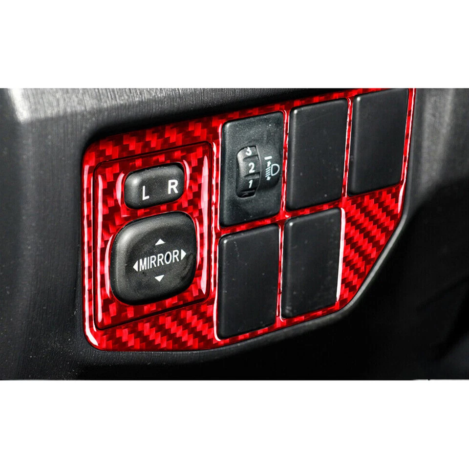 Kit completo de tapicería interior de coche para Toyota Prius 2012-15 vinilo rojo fibra de carbono Foto 4 de 4