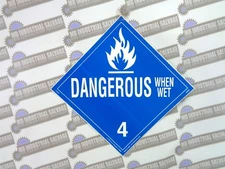 NEW LabelMaster DANGEROUS WHEN WET 4 Z-EZ23 Sticker 10-3/4" x 10-3/4"