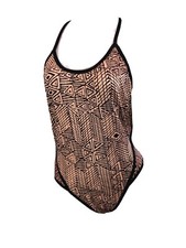 New Old Stock Retro 80s/90s Vintage One Piece Crossbody Strap Swimsuit. L