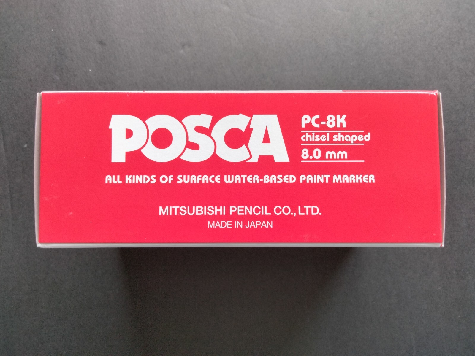 NEW, Six Pack of Black 8.0mm UNI POSCA Paint Marker PC-8k Chisel Tip/Bold Line 