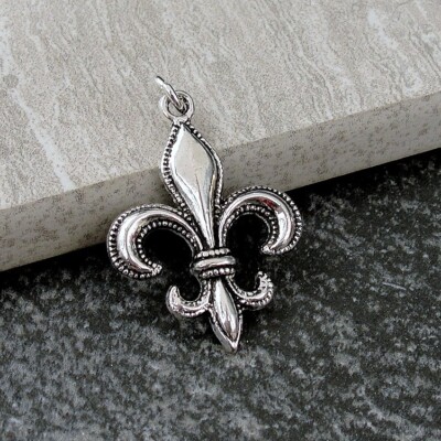 Silver Fleur De Lys Charm - Fleur De Lis Pendant - Mardi Gras Charm Jewelry
