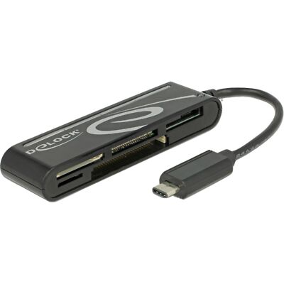DeLOCK USB-C Card Reader, Kartenleser, schwarz