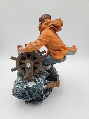 Large Nautical Deckhand In Rough Seas Sculpture Statue 11.5" x 9" Unknown Artist - Picture 7 of 21