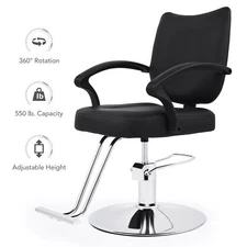 CO-Z Salon Chair for Hair Stylist w 360° Swivel Classic Barber Chair 550lb. Cap