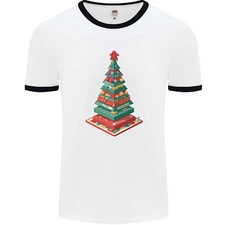 Christmas Board Games Xmas Tree Mens Ringer T-Shirt