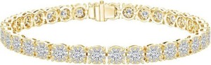 Authentic 4.15Ct Natural Diamond Tennis Bracelet For Women's 925 Sterling Silver