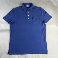 Vineyard Vines Polo Shirt Medium Blue Mens Pima Cotton Pocket Short Sleeve 37