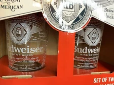 Budweiser Beer Bar Signature Clear Glassware 2-Piece Pint Glass Set