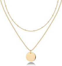 14K Gold Plated Layering Necklaces  Stylish Minimalist Design Pendant Necklaces