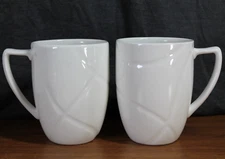 Lenox - Vibe - Mug / Cup - White w/ Incised Swirls - TWO - 2 - 12 ounce