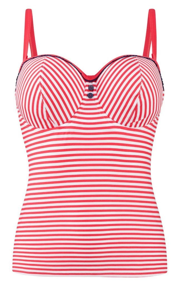 Regata feminina Panache Lucille náutica listrada moldada com aro - Imagem 2 de 4