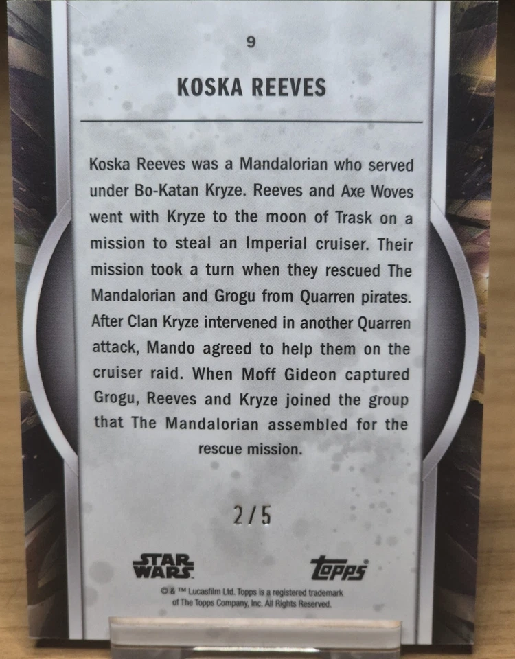 2022 Star Wars Masterworks Koska Reeves /5 Mandalorian - Image 2 of 2