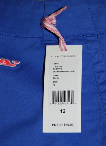 NWT Vineyard Vines Girl's Marlin Blue Whale Everyday Shorts 3.5" Ins sz 12 - Picture 12 of 12