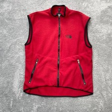 Vintage North Face Mens Vest Large Red Fleece Full Zip Made in USA Gorp Hiking