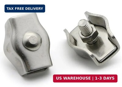 10 PCS M3 Simplex Single Bolt Wire Rope Clips Stainless Steel Cable Clamp for 1/