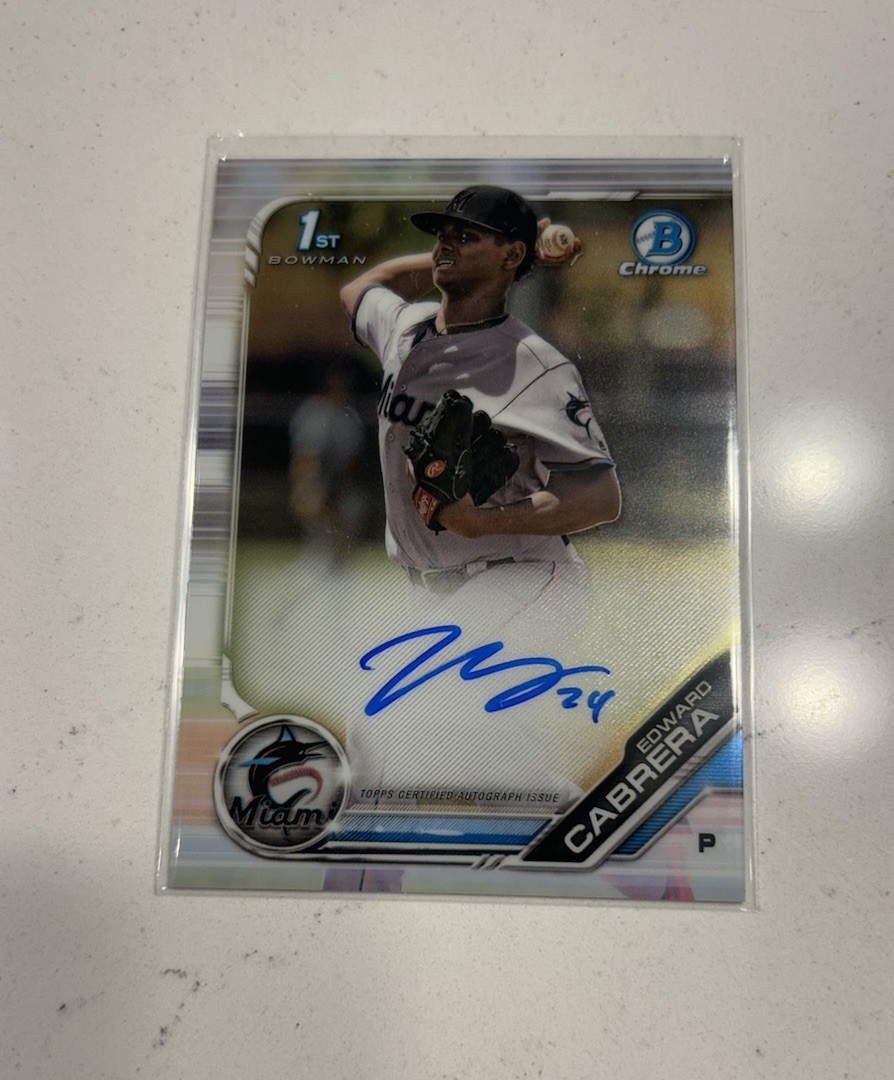 2019 Bowman - Chrome Prospect Autographs Edward Cabrera #CPA-EC (AU, RC)