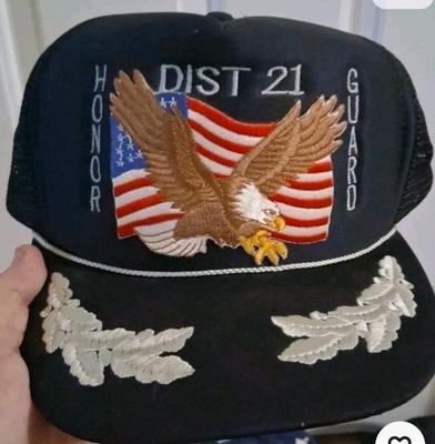 Vintage Otto Marine Cap Eagle Dist 21 Honor Guard Rare One Size Fits All Mens