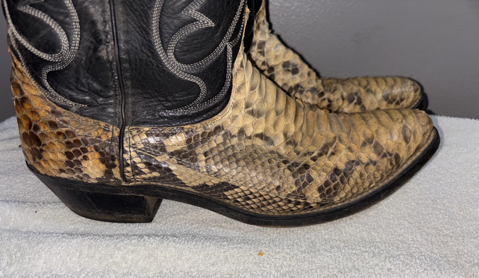 Laredo Python Snakeskin Western Cowboy Boots Men’… - image 2