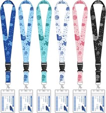 6 Pack Cruise Lanyard for Ship Cards Detachable Lanyards with Waterproof ID Badg