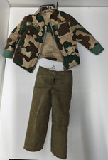 VINTAGE & ORIGINAL ACTION MAN 1970'S - GREEN ARMY JACKET & TROUSERS - HONG KONG