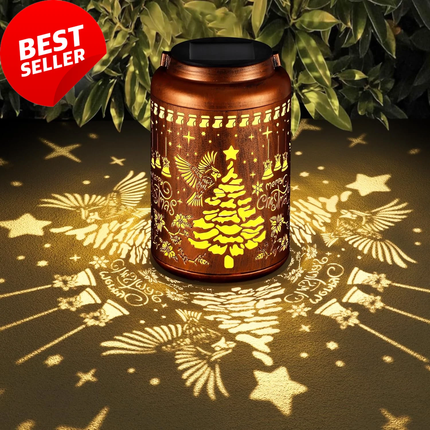 Solar Lantern Outdoor Waterproof Garden Decor Red Bird Gift for Mom