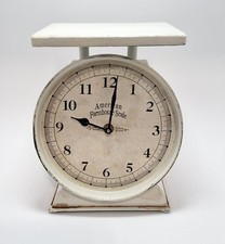 American farmhouse scale / Clock, Rustic Whit...